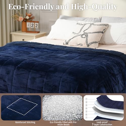Image of Topblan Sherpa Fleece Weighted Blanket 15lbs, 48 x 72 Twin Size for Adults