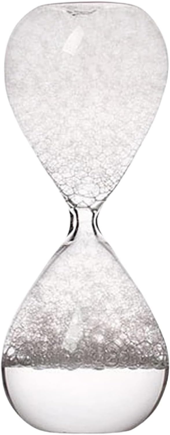 KGAIXN Bubble Sand Hourglass Timer Nightlight for Bedroom Decor Liquid Motion Desk Clock with Glowing LED Base Relaxing Home Decoration Gift Bubble Timer, Transparent