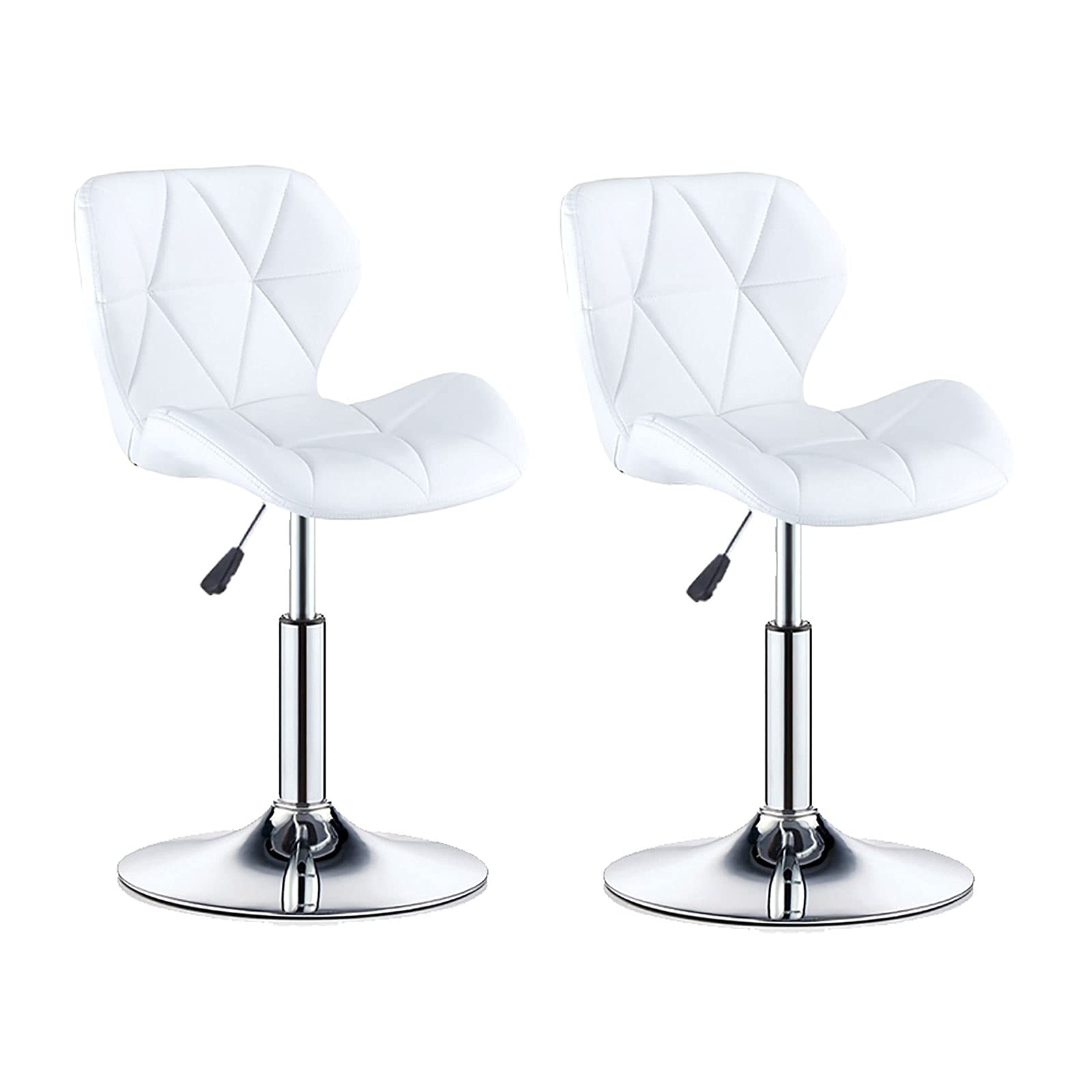 AYCDL Barstool Swivel Bar Stools Set Of 2, Adjustable Counter Bar Stool, Modern PU Leather Barstools, For Home/Kitchen/Pub/Dining,Chrome，coffee，white-2 pcs