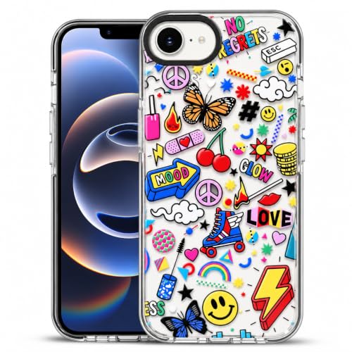 Image of SQUIF for iPhone 16e Back Case Cover Silicone Transparent Soft Design Art Printed | Camera Bump Protection (Multicolor)
