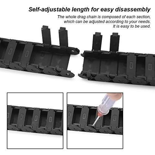 LMioEtool R28/38 15mm x 30mm(Inner H x Inner W) Black Plastic Cable Wire Carrier Drag Chain 1M Length for CNC, with End Connectors - Semi Enclosed Type (Inner Side openable) by LMioEtool - Used condition - Image 5