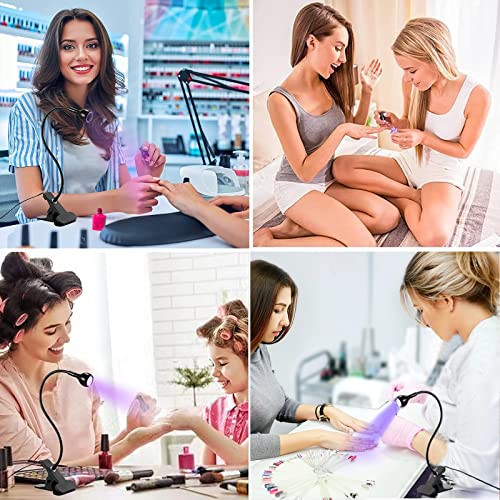 NEOVSUNY Żelowa lampa UV do paznokci, 3 W mini lampa UV, amerykański żel do układania z klipsem i przełącznikiem, szybkoschnący do manicure na suche palce Obrotowy o 360