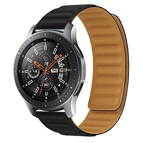 Image of ACM Watch Strap Magnetic Silicone Loop Compatible with Universal 22mm Size Replacement Strap Smartwatch Luxury Band Black