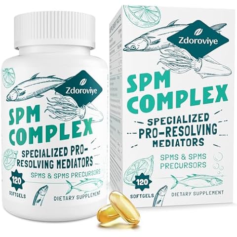 Zdoroviye Specialized Pro-Resolving Mediators and SPMs Precursors Complex, SPM Supplement for Balanced Immune Response, Brain, Tissue & Cellular - 120 Softgels Cover
