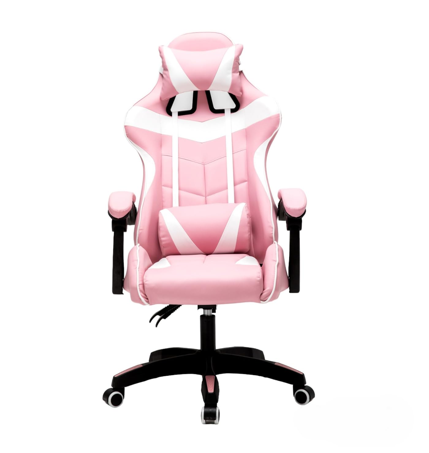 VDD Chaise De Jeu Cyclone Ados - Chaise Bureau Gaming Rose Blanc - Design Racing Ergonomique