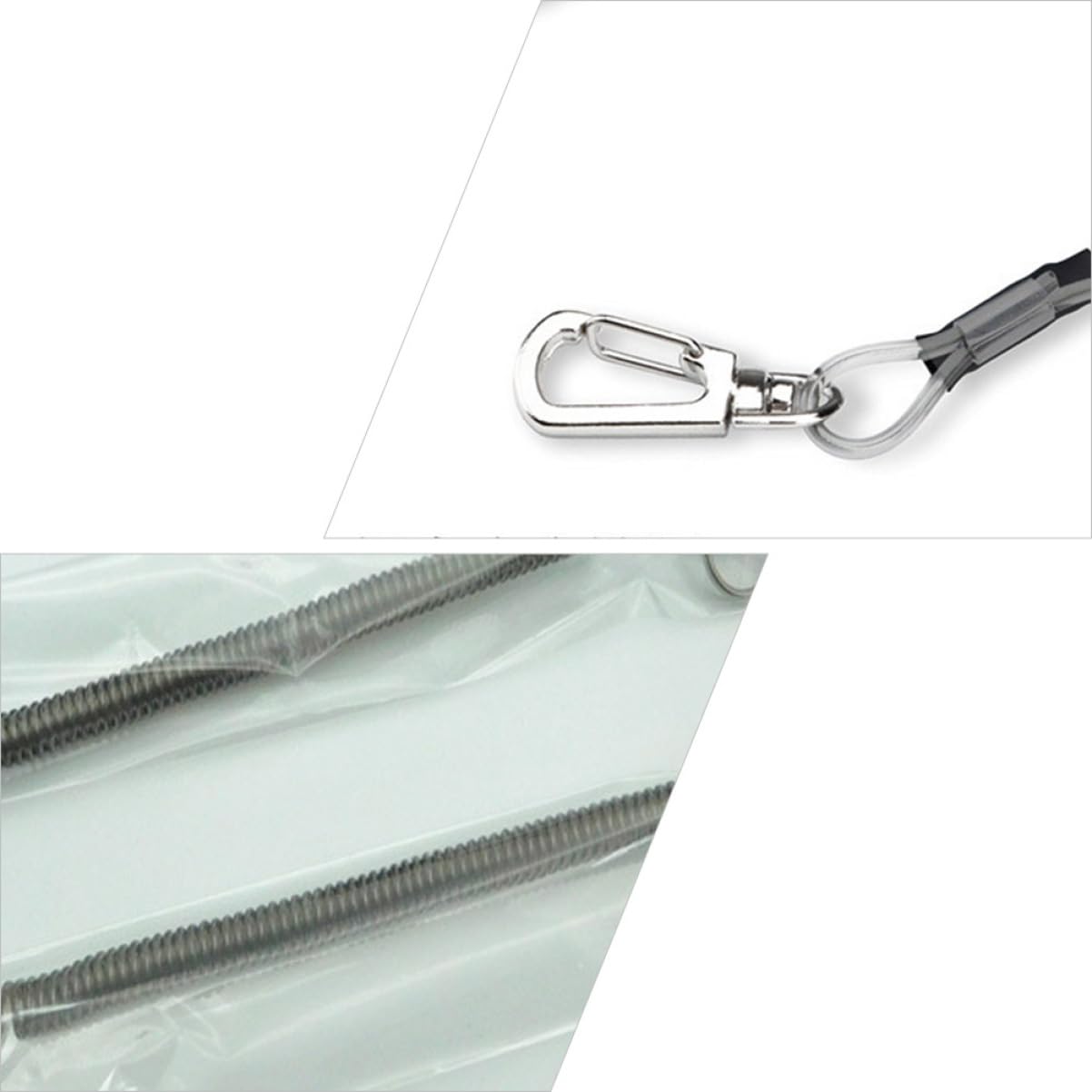 Housoutil 18piezas Cuerda Protectora Retráctil para Pesca Accesorios De Pesca Al Aire Llaveros Elásticos Mosquetón Uso Agua Dulce y Salada
