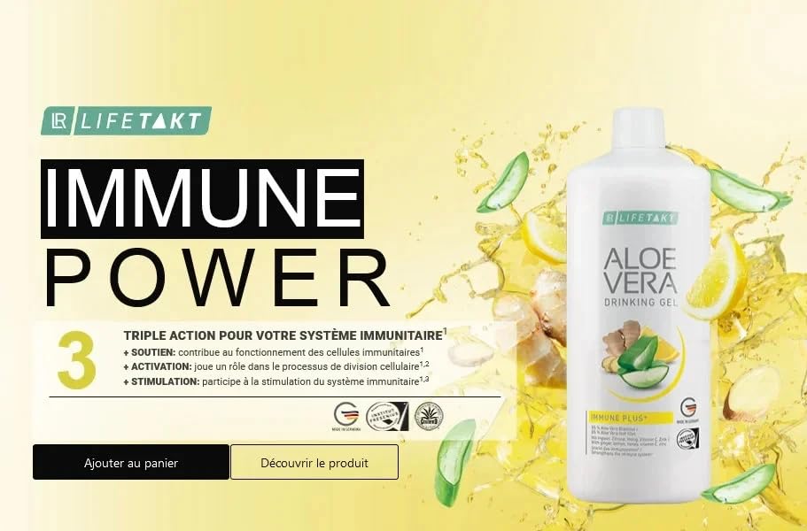 Amazon.com: LR Health&Beauty Lifetakt Aloe Vera Drinking Gel Immune Plus  Health Care Women Men Drink Every Day Natural Treatment - 1000 ml./33.3  fl.oz : Health & Household