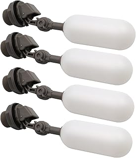 3/4 Inch Water Float Valve with Adjustable Arm Plastic Water Filter Float Ball Valve for water tank Pool Livestock Water Trough Aquariums Aquaculture Ponds Reservoir Float Ball Valve Set of 4
