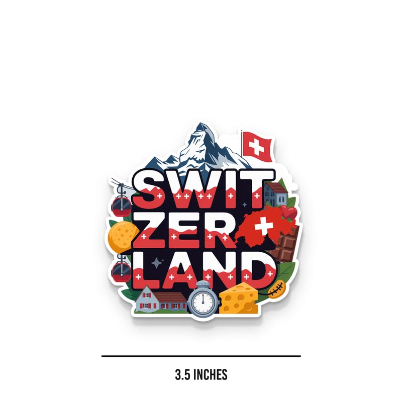Image of Switzerland 02 Fridge Magnets, Glossy Finish, Stylish Magnet for Fridge, Wardrobe & Metal Surfaces