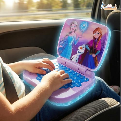 Image of Frozen Theme Educational Laptop|Screen-Free Learning Toy for Preschoolers, Interactive Alphabet & Number Pronunciation Computer, Safe & Durable Early Education Toy for Ages 3+, Turkish Blue