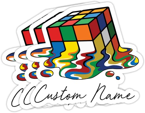 Personalized Stickers, Custom Name Rubik Sticker, Customize Pack 3 of 3x4 Inch Rubik Cube Decal, Vinyl Sticker Waterproof Labels, Gift for Rubik Lover Men Women Teen Sister Girl Boy