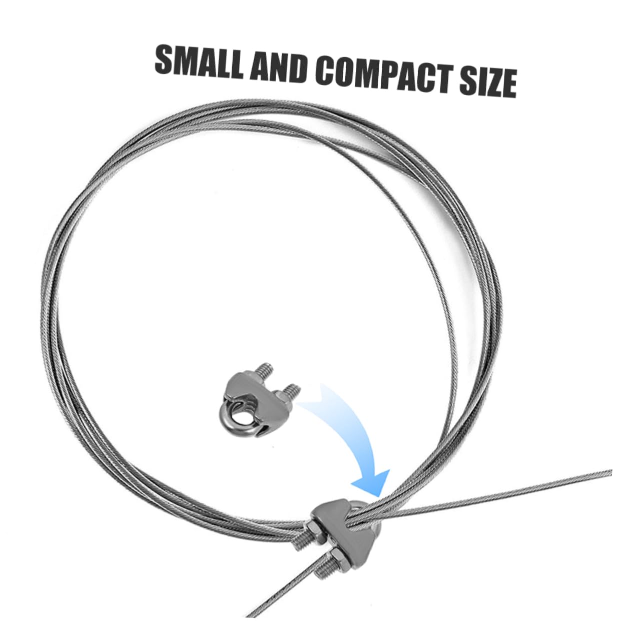 VILLFUL 12pcs Stainless Steel Cord Clamp Rope Clamp Cable Clamp Cable Clip Wire Clamp Thread Holder U Clamp Fastener for Wire Rope Wire Rope Clip U-Bolt Wire Rope Clips Silver