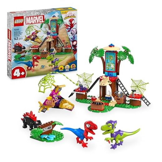 LEGO Marvel Spidey and Gobby’s Raptor Battle at Tree House HQ, Building Toy and Dinosaur Set for Kids, Gift for 4 Plus Year Old Boys, Girls and Fans of the Spidey and His Amazing Friends Show 11200