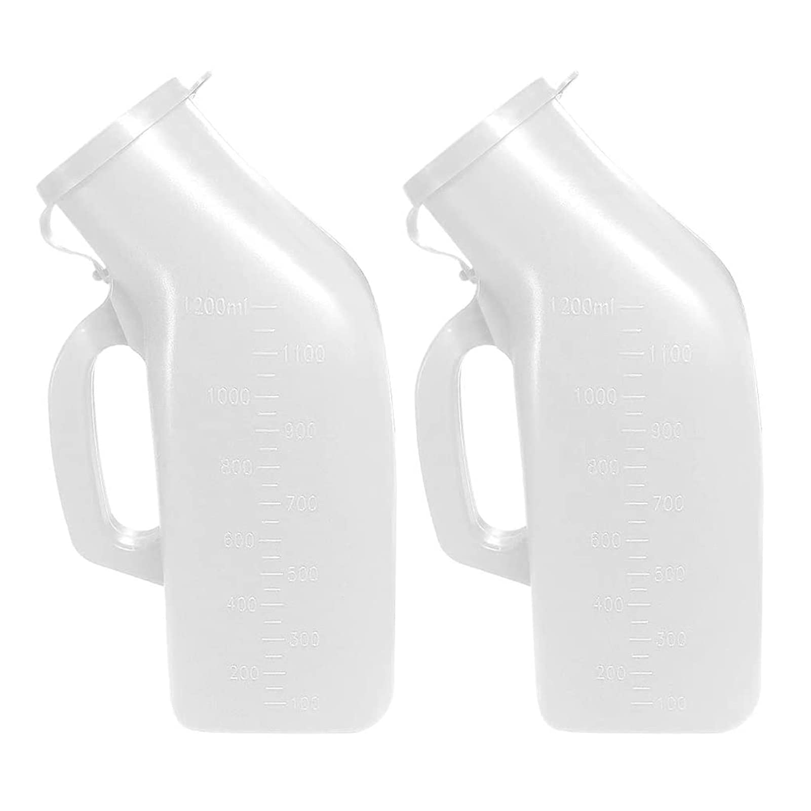 Boccetta orinatoio maschio spessa con coperchio per bambino, ragazzo, anziano, 1200 ml, colore: bianco, confezione da 2
