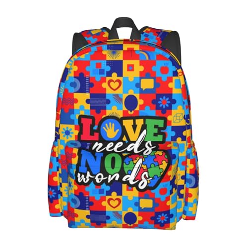 Autism Awareness Backpack School Bag Lightweight Bookbag Casual Daypack for Girls Boys Kids Women Men Travel Laptop 16 Inch2