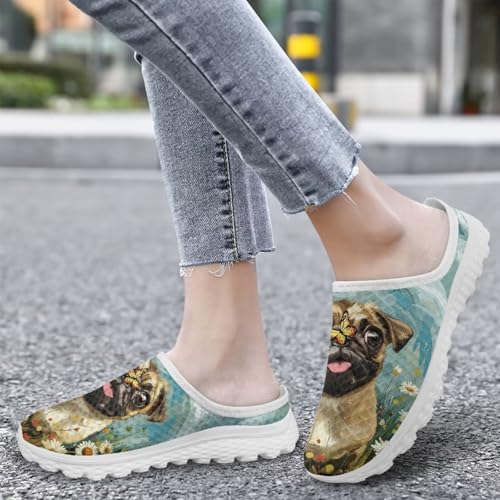 Binienty Women Wide Width Mesh Slippers Fashion Slip on Mule Shoes Breathable Ladies Outdoor Garden Loafers3