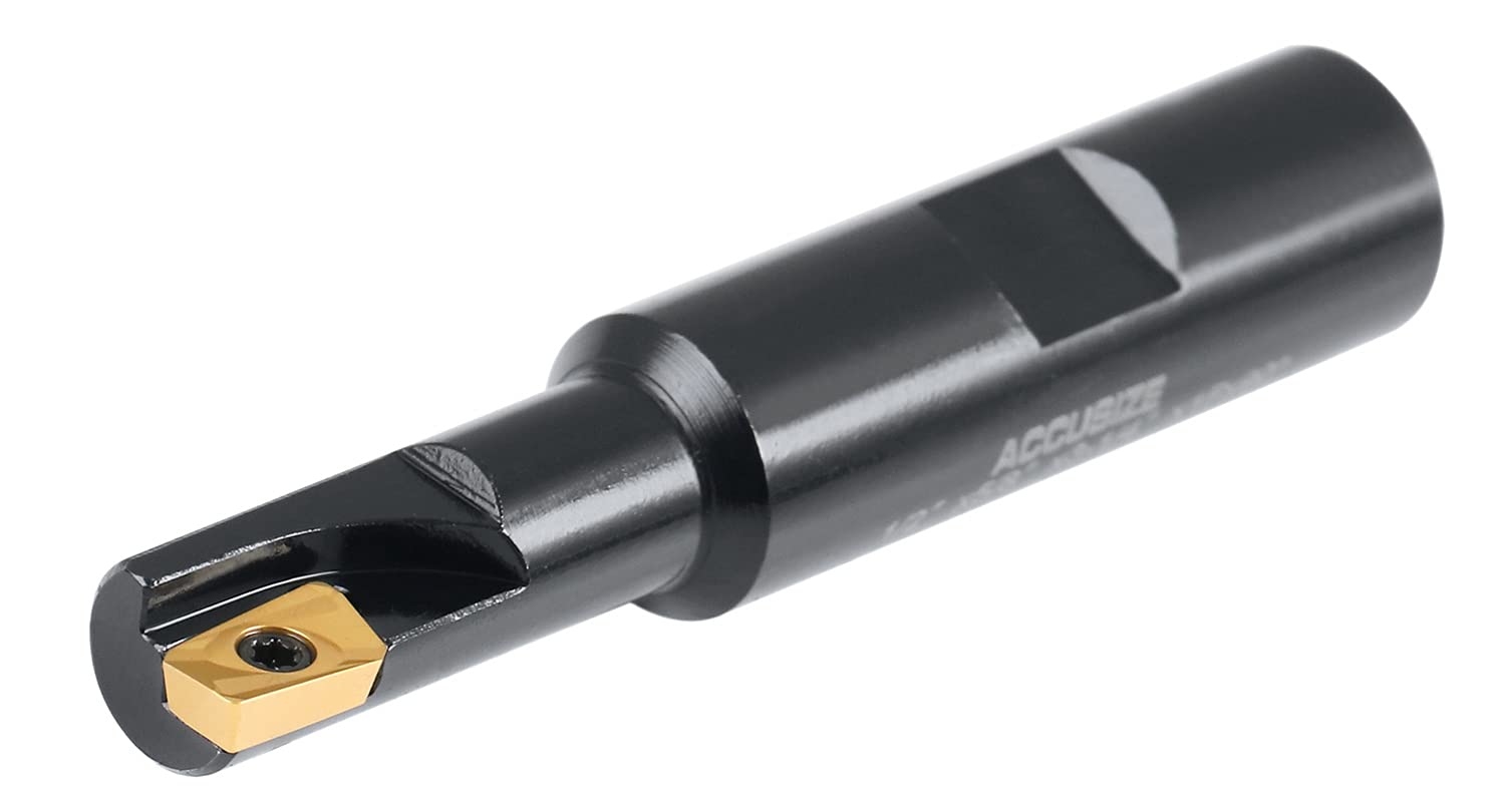 Accusize Industrial Tools 1/2'' 90 Deg Square Shoulder Indexable End Mill with Carbide Apkt11T3 Inserts, 0056-0913