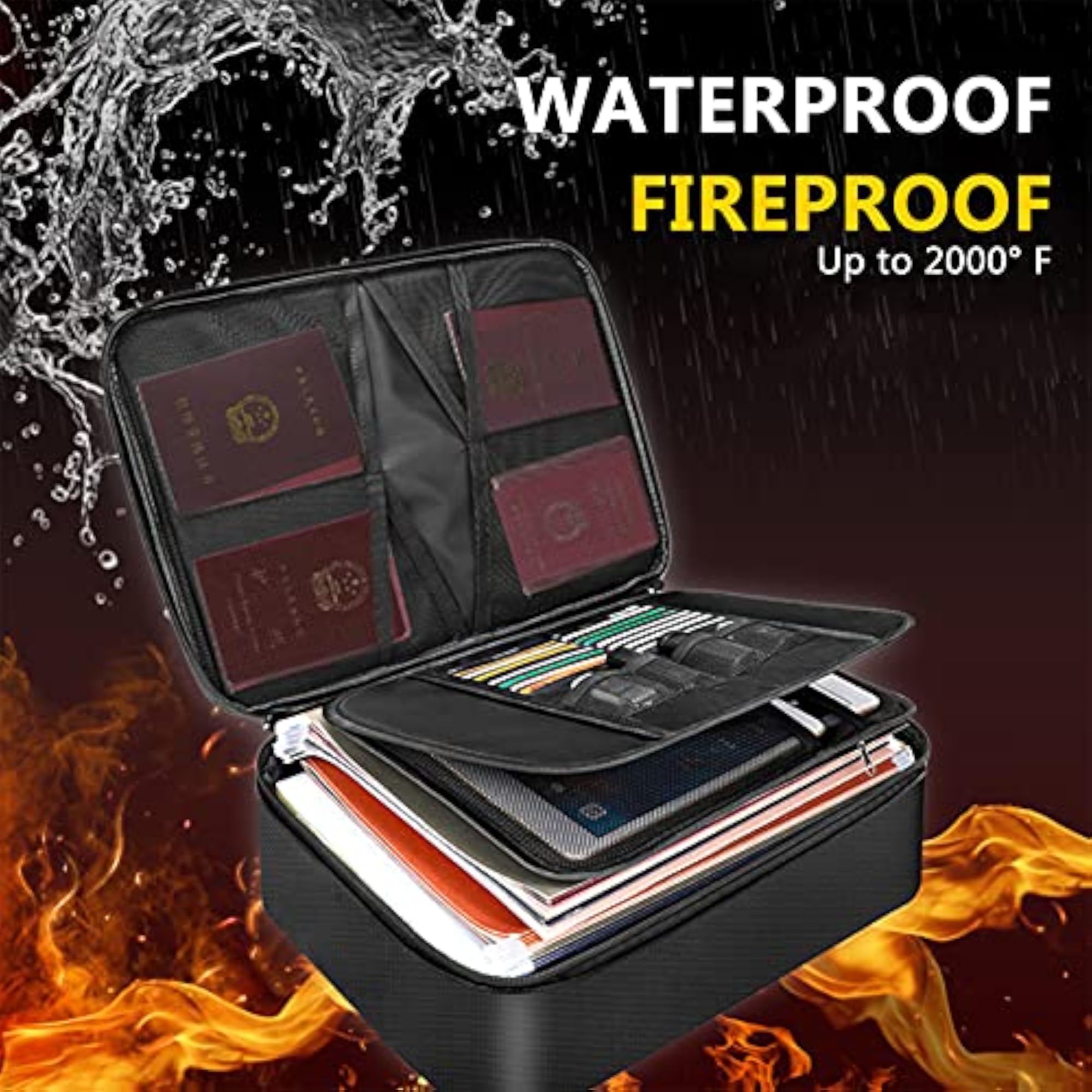 Fireproof Document Bag with Zipper Closure