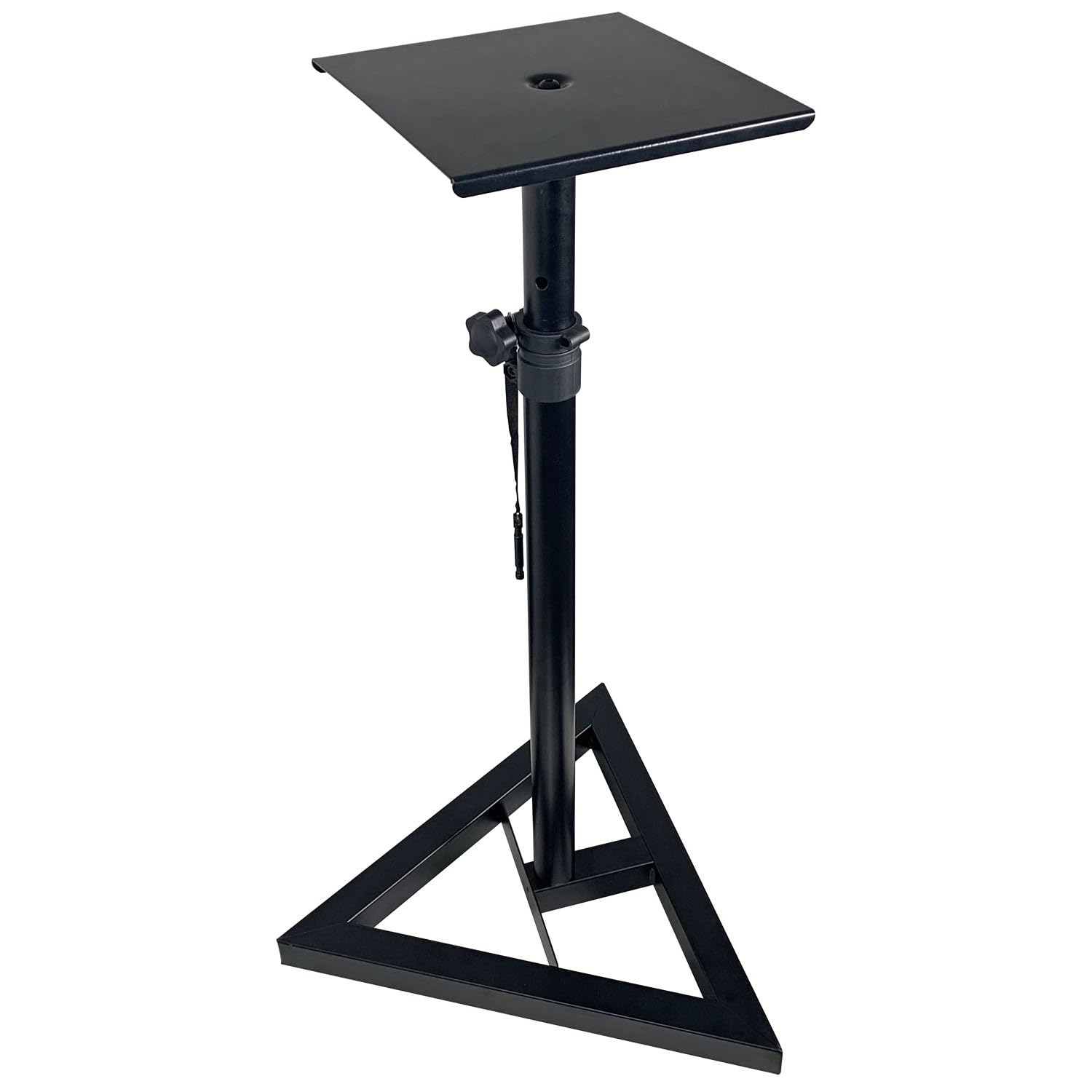 QTX | Supporto per altoparlante monitor – Supporto regolabile in acciaio per monitor da studio per uso domestico e professionale | Altezza 800-1200 mm | Capacità 40 kg | Compatto, stabile e facile da