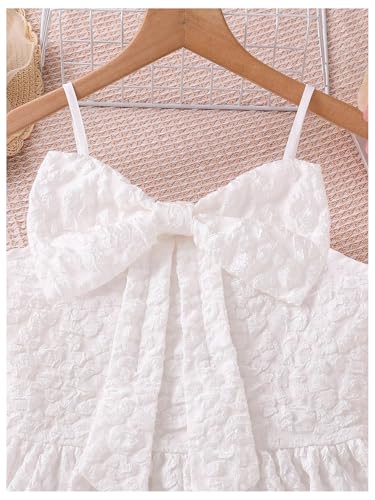 SHENHE Girl's Big Bow Textured Cami Dress Spaghetti Strap Flared Flowy Birthday Party Dress4