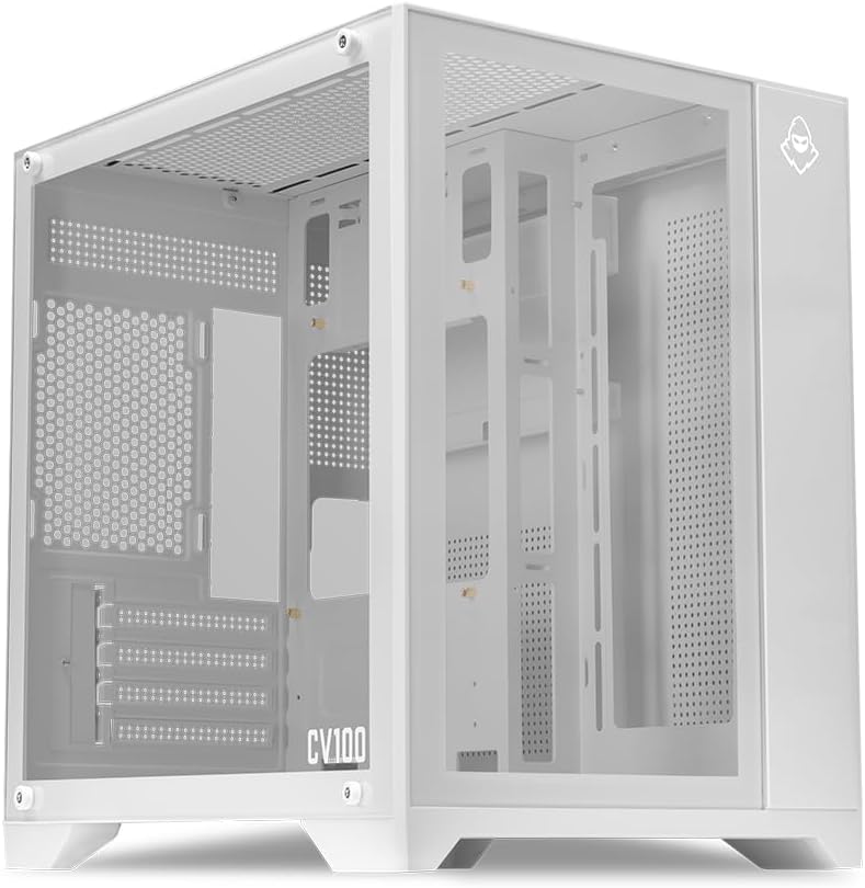 Gabinete Gamer Mancer CV100 | Mid-Tower | Tipo Aquário | Vidro Panorâmico | USB 3.0 | Branco | MCR-CV100-WH