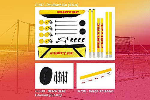 Funtec Bundle: Pro Beach Set + Beach Basic Courtline (50 mm) + Netzantennen Cover