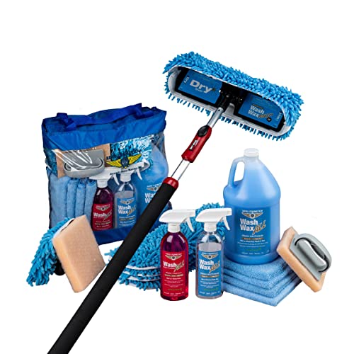 Aero Cosmetics Waterless RV Aircraft Boat Wash Wax Mop Kit with Deluxe Pole (3' 9