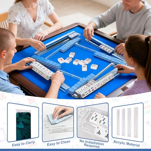 Mahjong Racks con Pushers Set 4 Accesorios Acrílico miniatura 6