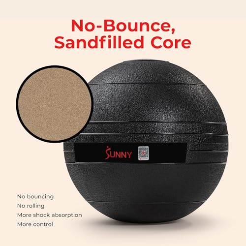 Sunny Health & Fitness 10 LB Slam Medicine Ball - Sand-Filled, No-Bounce - image 6