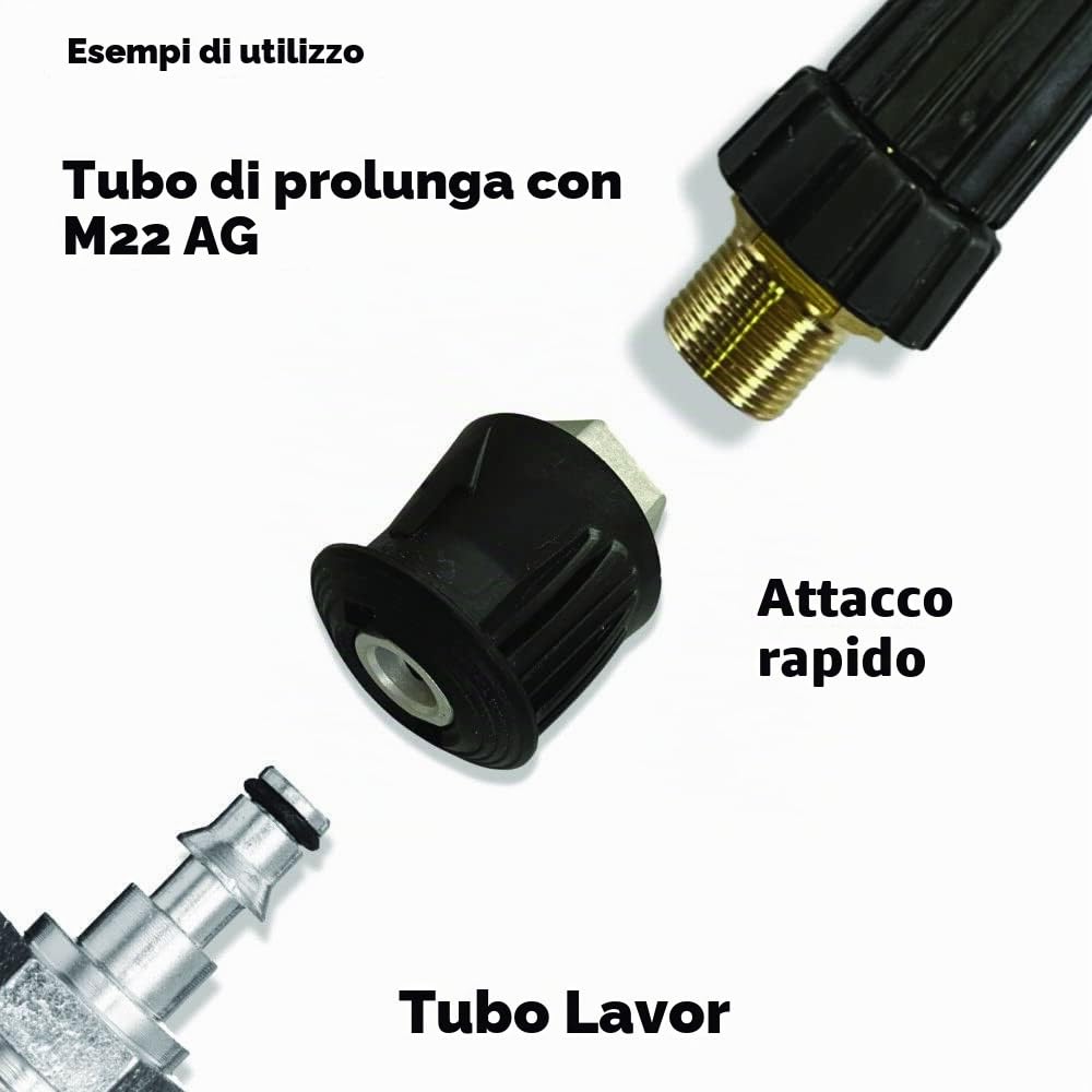 Adattatore tubo di prolunga idropulitrice per Lavor con Quick Connect