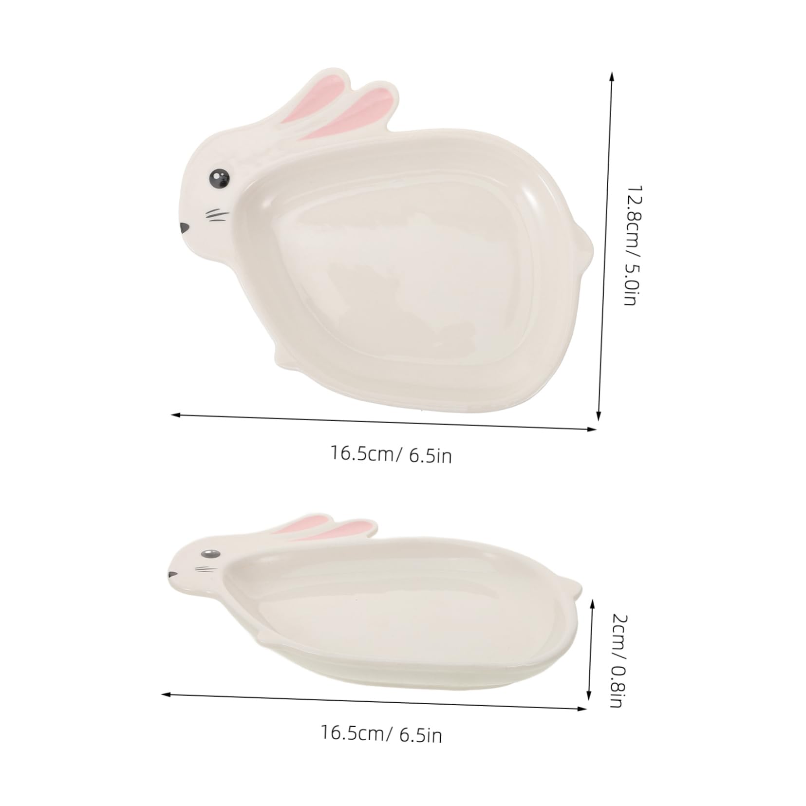 STOBAZA Bunny Rabbit Ceramic Plate Adorable Dessert Serving Tray for Multi Functional Fruit Snack Dish Easy to Clean for Easter Celebrations and Everyday Use