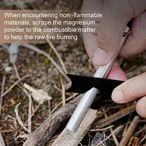 Amtier Feuerstahl Feuerstein Survival, Magnesium Ferrocium Rod Firesteel mit Scale Scraper & Brennen Baumwolle, Outdoor Emergency Survival Tool für Reisen – Bild 6