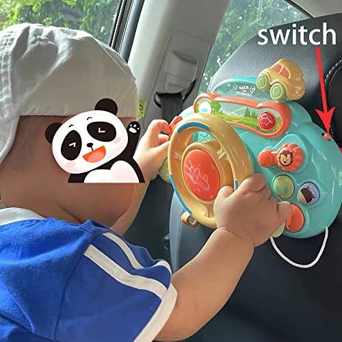 Sesil Baby Toys 6 To 12 Months Kids Electric Musical Steering Wheel Simulation Toy With Velcro Strap Baby Car Seat Toys & Stroller Toys 1 Year Old Boy Girl Gifts Learning Toys #TOP4