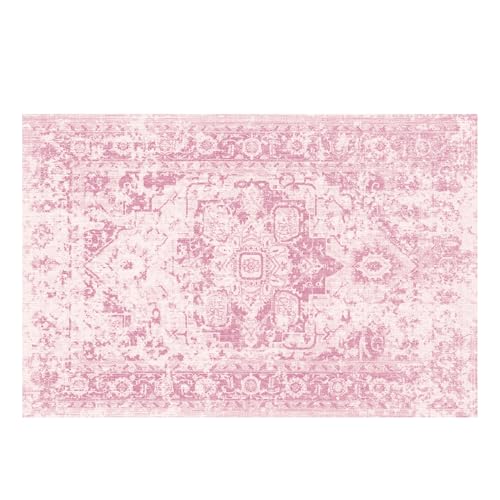 Tapis vintage floral 200x290 cm : transformez un salon froid en espace chaleureux rose vieilli