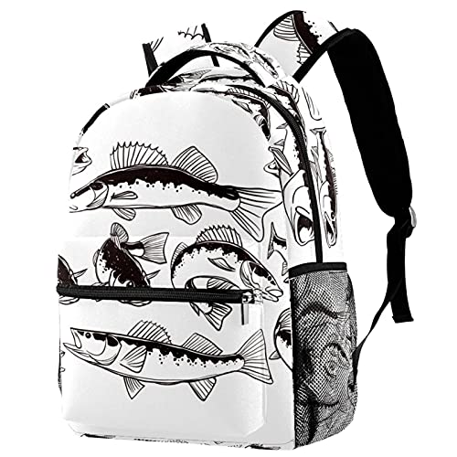 Sac à dos décontracté avec hameçon escargot pieuvre femme voyage haute capacité