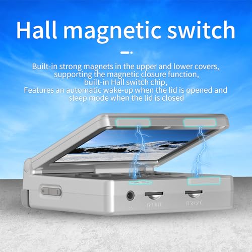 Image of RG35XXSP Portable Flip Retro Handheld Game Console RG35XX SP Flip Game Console Linux System 3.5 '' IPS Screen 64G Preloaded 5532 Games RG 35XXSP Support HDMI TV Output 5G WiFi Bluetooth 4.2 Silver