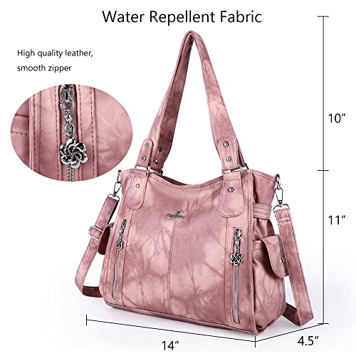 Image of Angel Kiss Handbags for Womens Top-Handle Hobo Purse Roomy Casual Shoulder Bags PU Tote Satchel Purse for Women