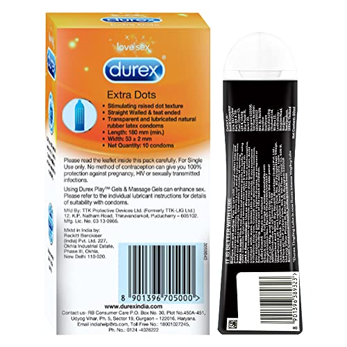 Image of Pleasure Packs (Durex Intense Tingling Lube 50ml, Extra Dots 10s)