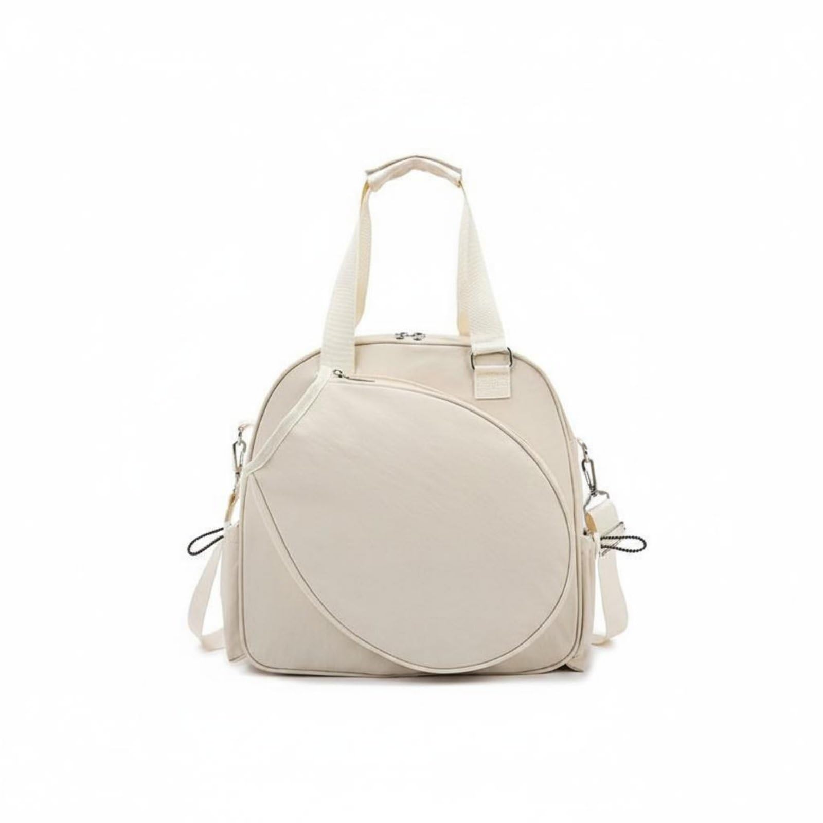 Badminton Bag Large Capacity Tennis Racket Backpack Crossbody Strap Sport Travel Backpack for Women, Outdoor, Gym, White-image-29