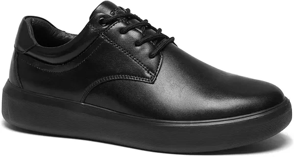 OrthoComfoot Men's Orthopedic Leather Dress Walking Shoes: Comfortable Plantar Fasciitis Sneakers with Arch Support for, Orthotic Casual Business Work Shoes for Foot and Heel Pain Relief