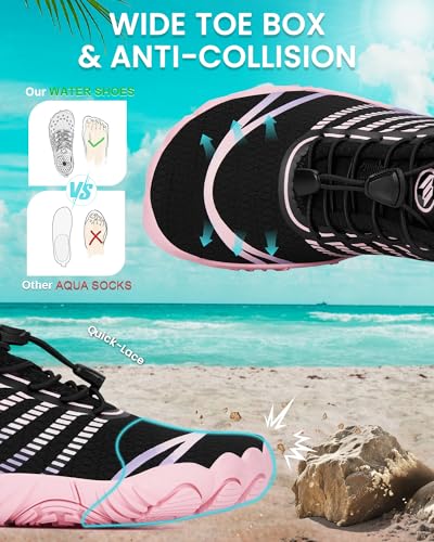 Image of Water Shoes for Women Men Quick-Dry Barefoot Shoes Breathable Aqua Socks for Swim Beach River Pool Lake Hiking Surfing Kayaking