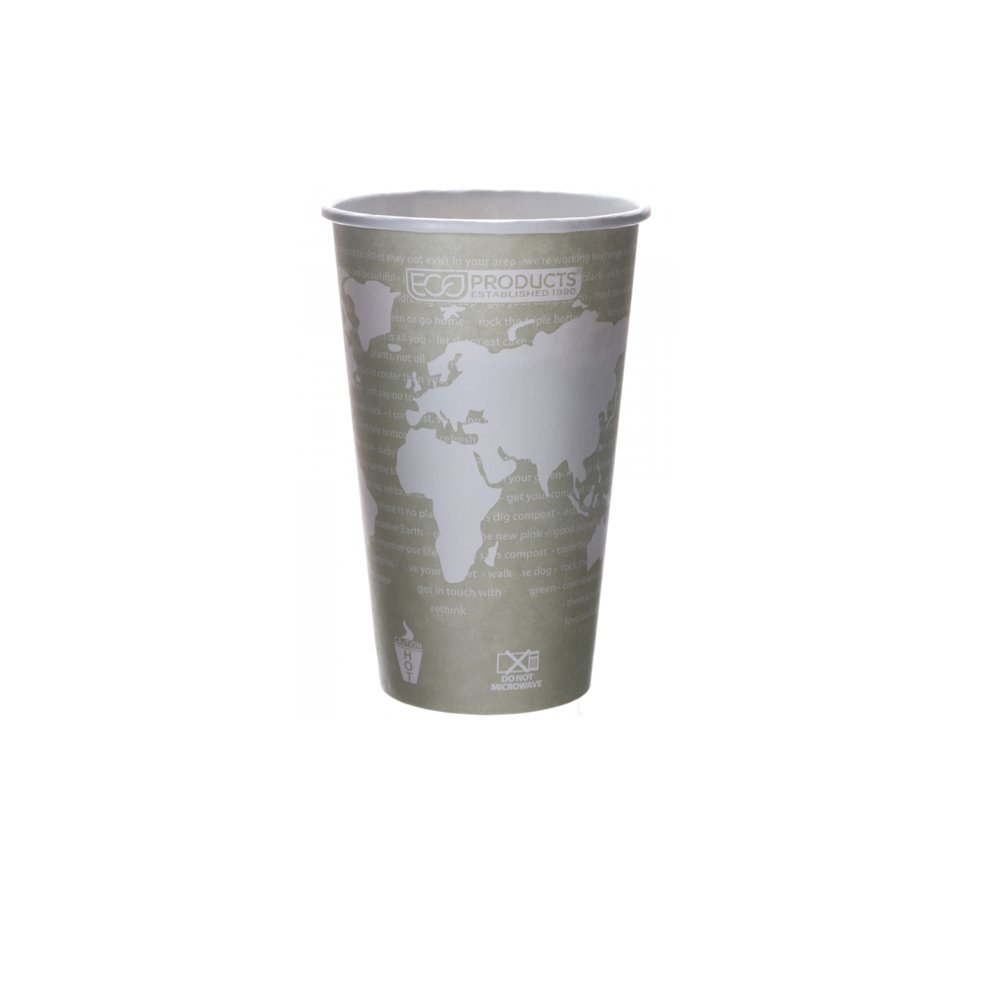 ECO PRODUCTS - World Art Renewable Compostable Hot Cups, 16 oz., Case of 1000, EP-BHC16-WA