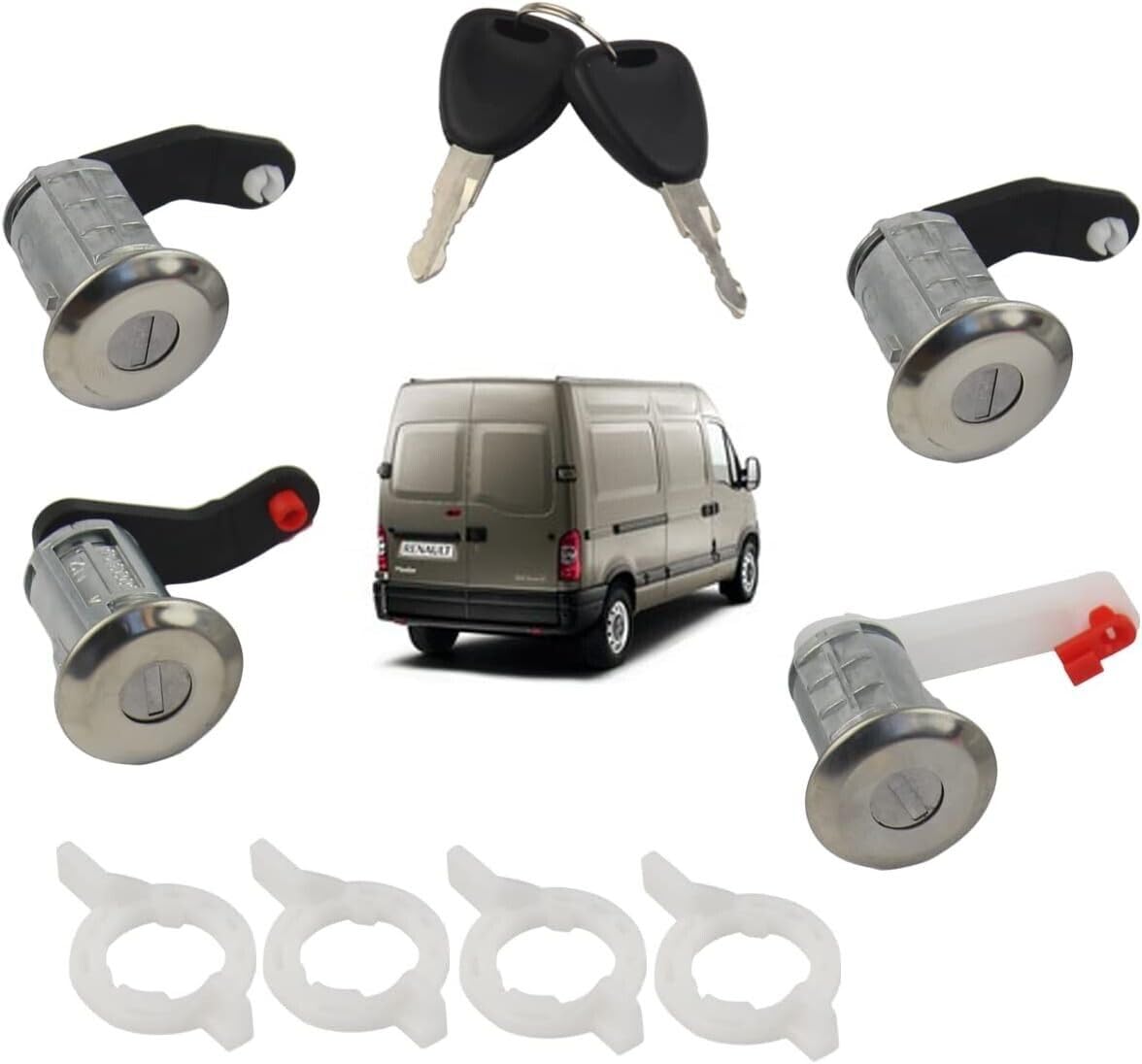 4 Serrures Barillets De Porte Renault Master 2 Mascott Opel Movano 2 7701470952