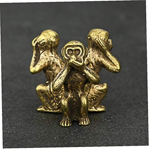 Vintage Brass Status Creative 3 Singes Parlez Pas Sculpture Ornement Accueil Pc De Bureau Decorattion