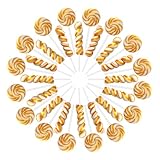 Gold White Twisty & Swirl Lollipops 32 Pack (16 Twist & 16 Swirl), Candy Swirl Lollipops Individually Wrapped Suckers, Kid's Lollipop Candy Bulk for Birthday, Orange Flavor