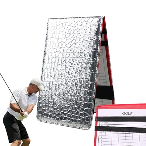 Xinhuju Golf-Scorebook – Leder-Golf-Scorekarten-Halter, PU-Leder-Golf-Notizbuch mit 2 Punktekarten, Länderbuchhalter, schützt Golf-Score-Karte und Golf-Statistikbuch