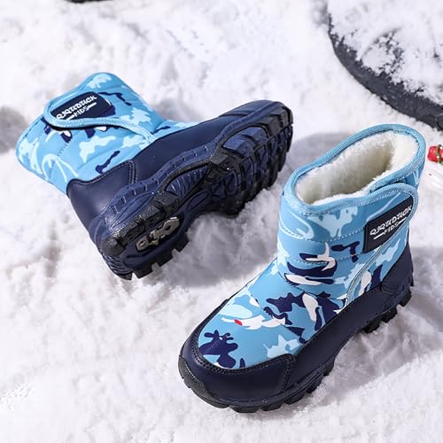IWIHMIV Boys Hiking Boots Girls Outdoor Short Boots Non Slip Thickened Warm Comfortable Work Ankle Boots3
