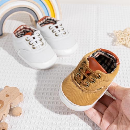 Image of Infant Baby Boys Girls Canvas Sneaker Toddler Slip On Anti Skid Newborn First Walkers Candy Shoes for 0-18 Months