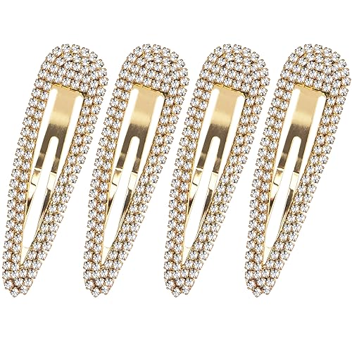 HINZIC 4 piezas pinzas para cabello con strass