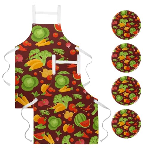 Tablier de cuisine pour pâtisserie et nettoyage de la maison lot de 2 pièces